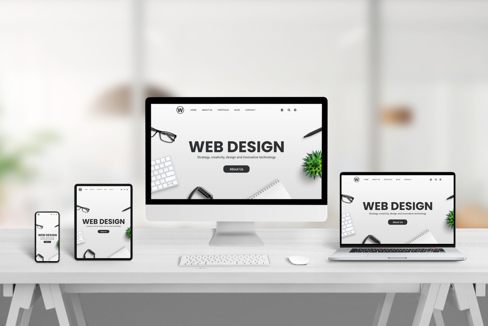 Creative,Web,Design,Studio,Desk,With,Different,Devices,And,Responsive